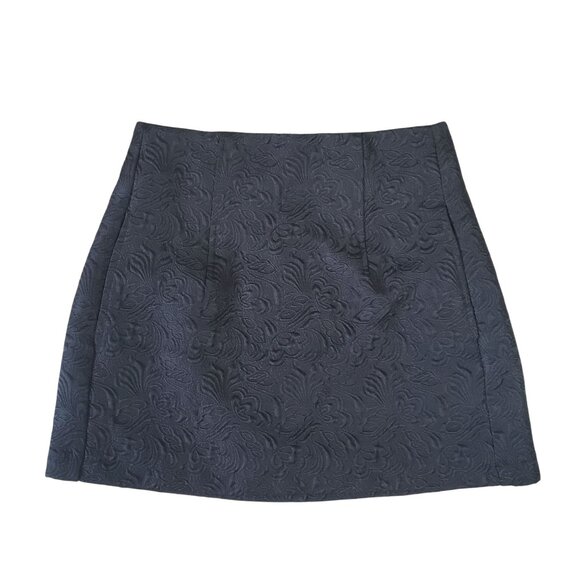 Forever21 Black Jacquard Textured Mini Skirt Size 27 Romantic Goth Dark Feminine - Picture 1 of 6